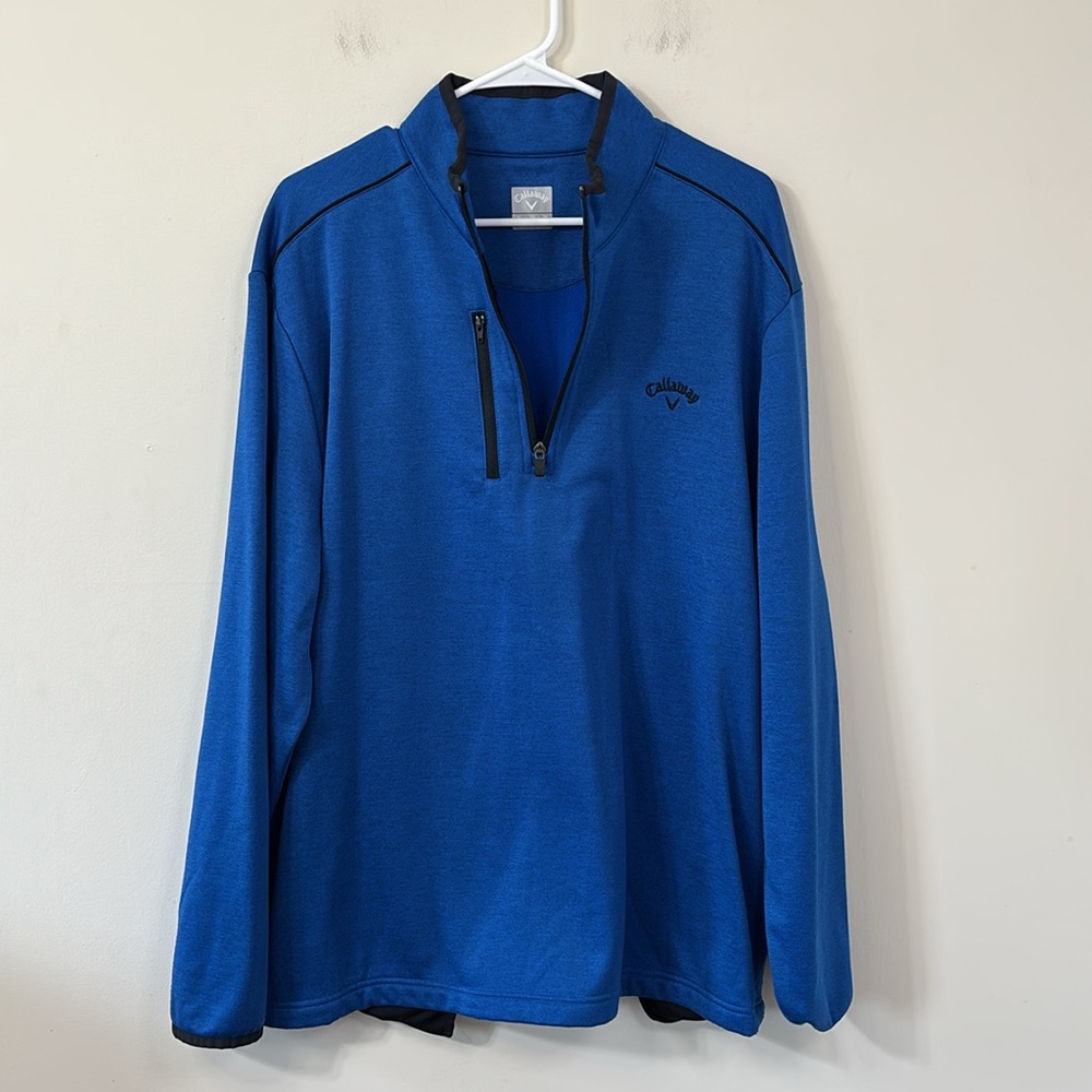 Callaway Men’s 1/4 Zip Tech Golf Fleece Olympian Bl Htr Blue Size XL - Picture 6 of 9
